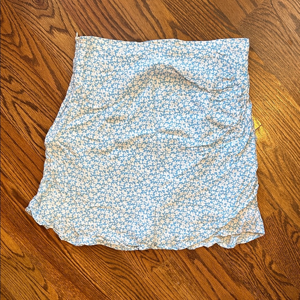 Altar'd State Blue Floral Mini Skirt